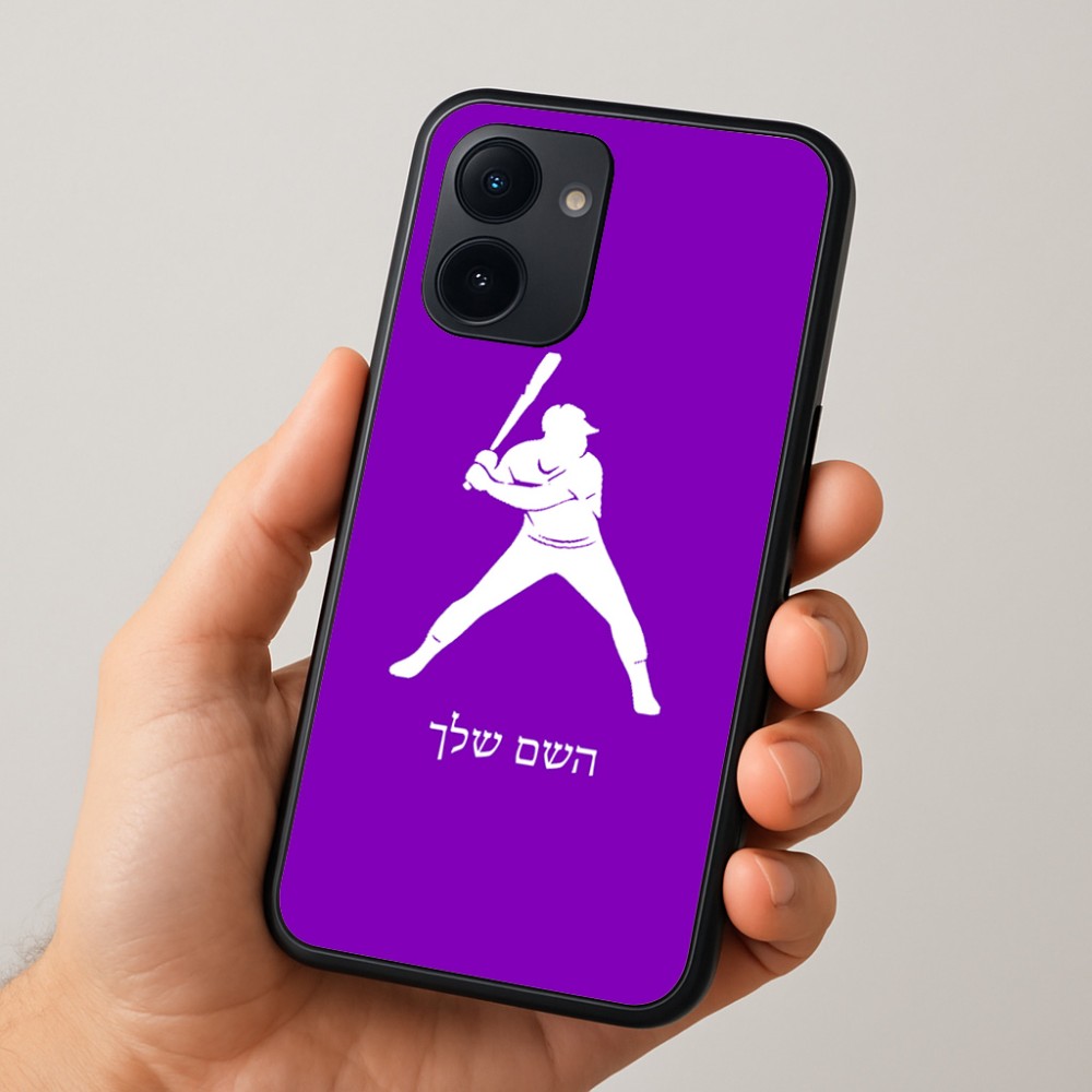 כיסוי בעיצוב אישי עם השם שלך לדגם - Realme 15x 5G בעיצוב שחקן בייסבול