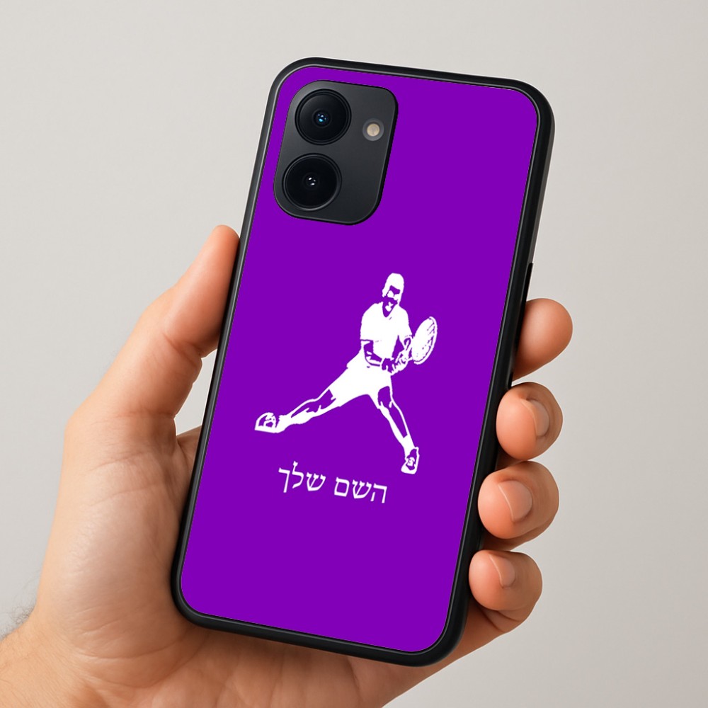 כיסוי בעיצוב אישי עם השם שלך לדגם - Realme 15x 5G בעיצוב שחקן טניס
