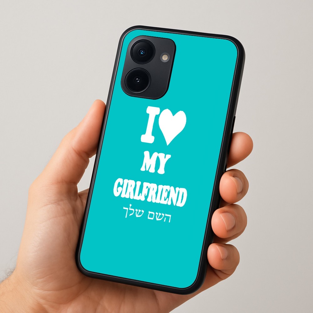 כיסוי בעיצוב אישי עם השם שלך לדגם - Realme 15x 5G בעיצוב אוהב את החברה שלי