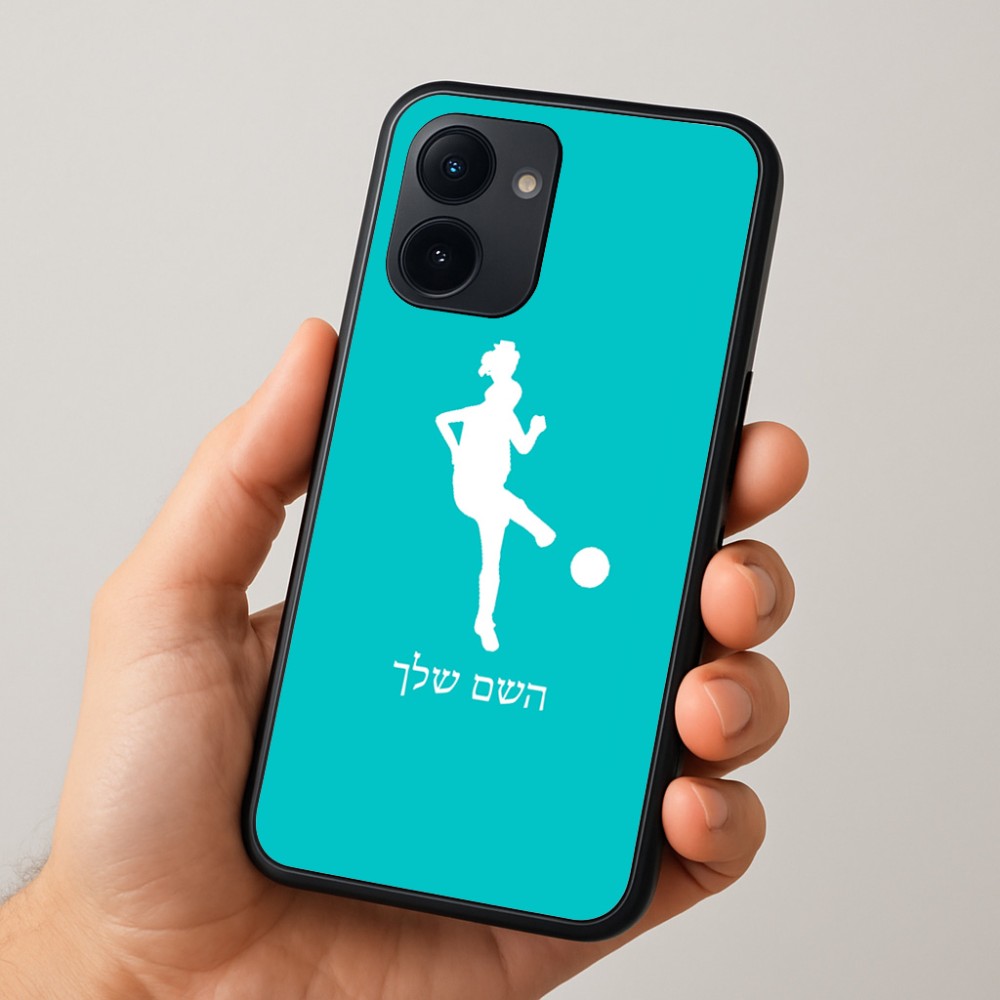 כיסוי בעיצוב אישי עם השם שלך לדגם - Realme 15x 5G בעיצוב שחקנית כדורגל - אישה