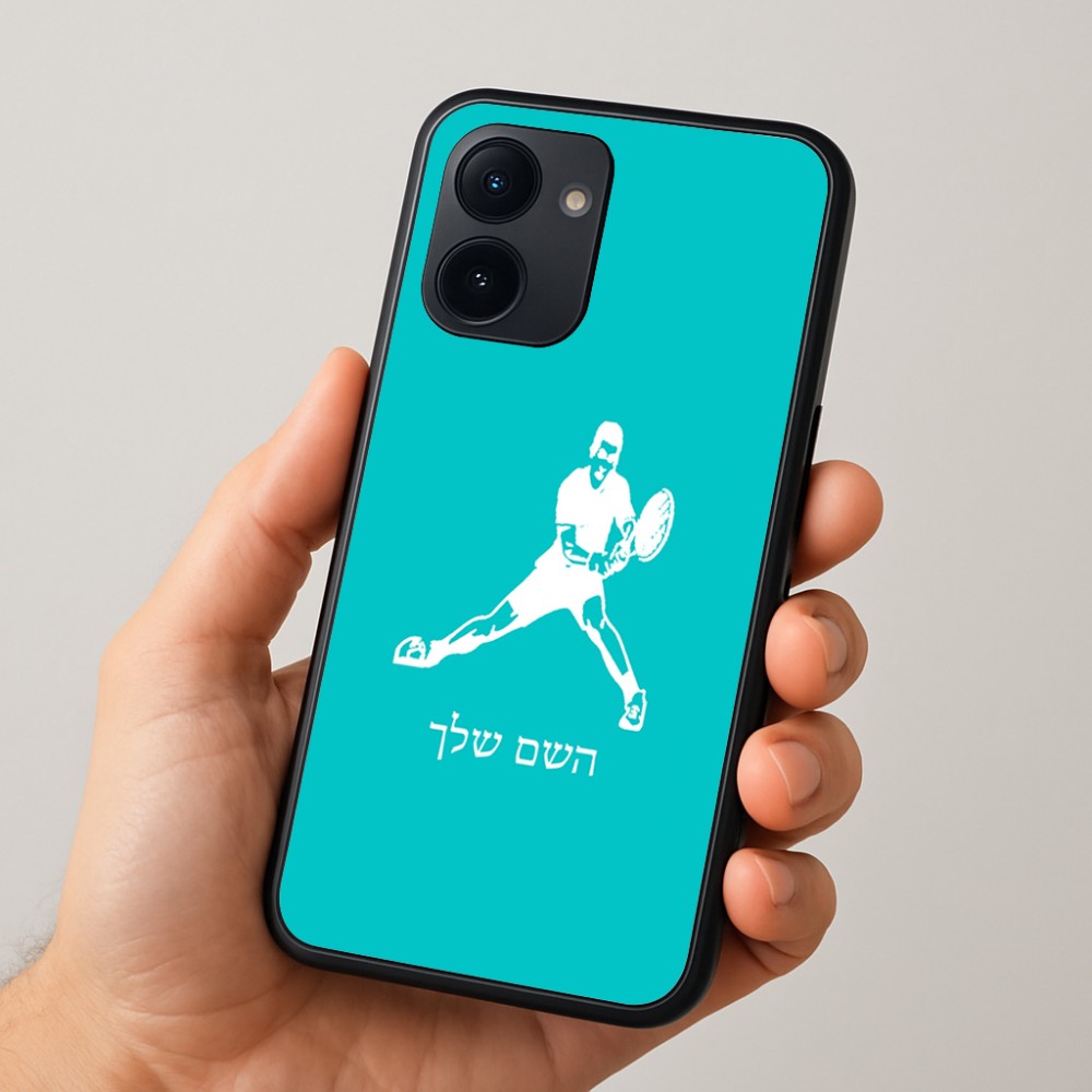 כיסוי בעיצוב אישי עם השם שלך לדגם - Realme 15x 5G בעיצוב שחקן טניס