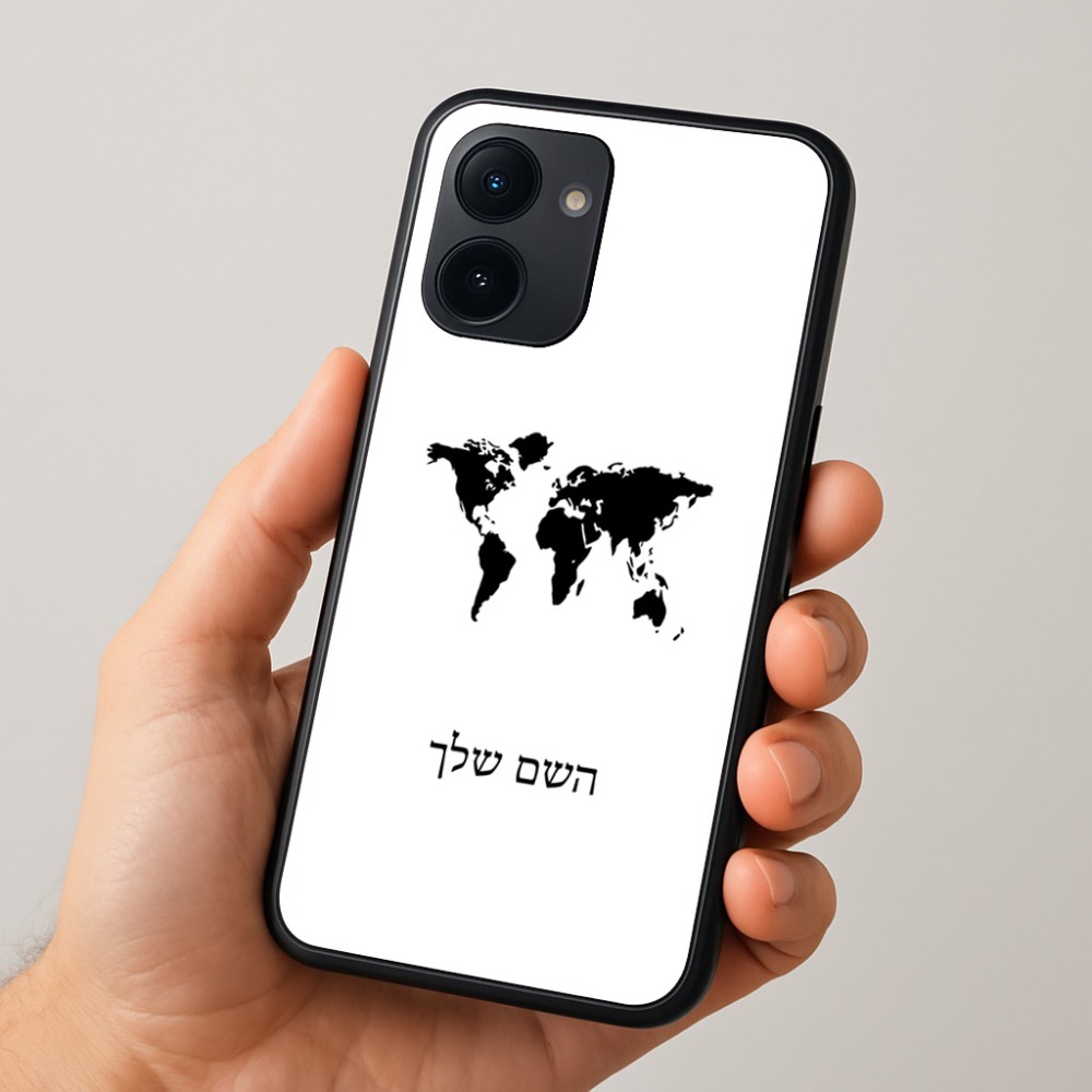 כיסוי בעיצוב אישי עם השם שלך לדגם - Realme 15x 5G בעיצוב מפת העולם