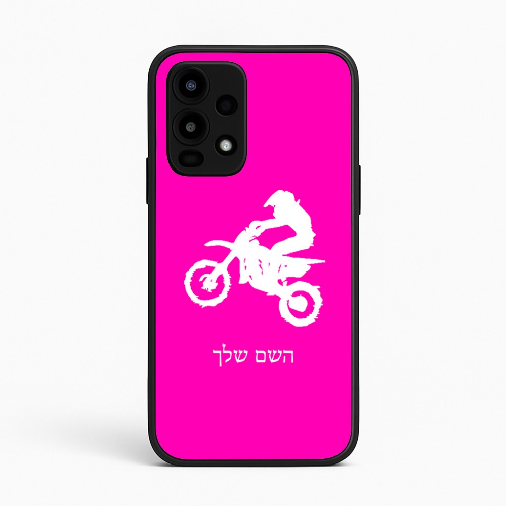 כיסוי בעיצוב אישי עם השם שלך לדגם - Realme 16 Pro 5G בעיצוב מוטוקרוס