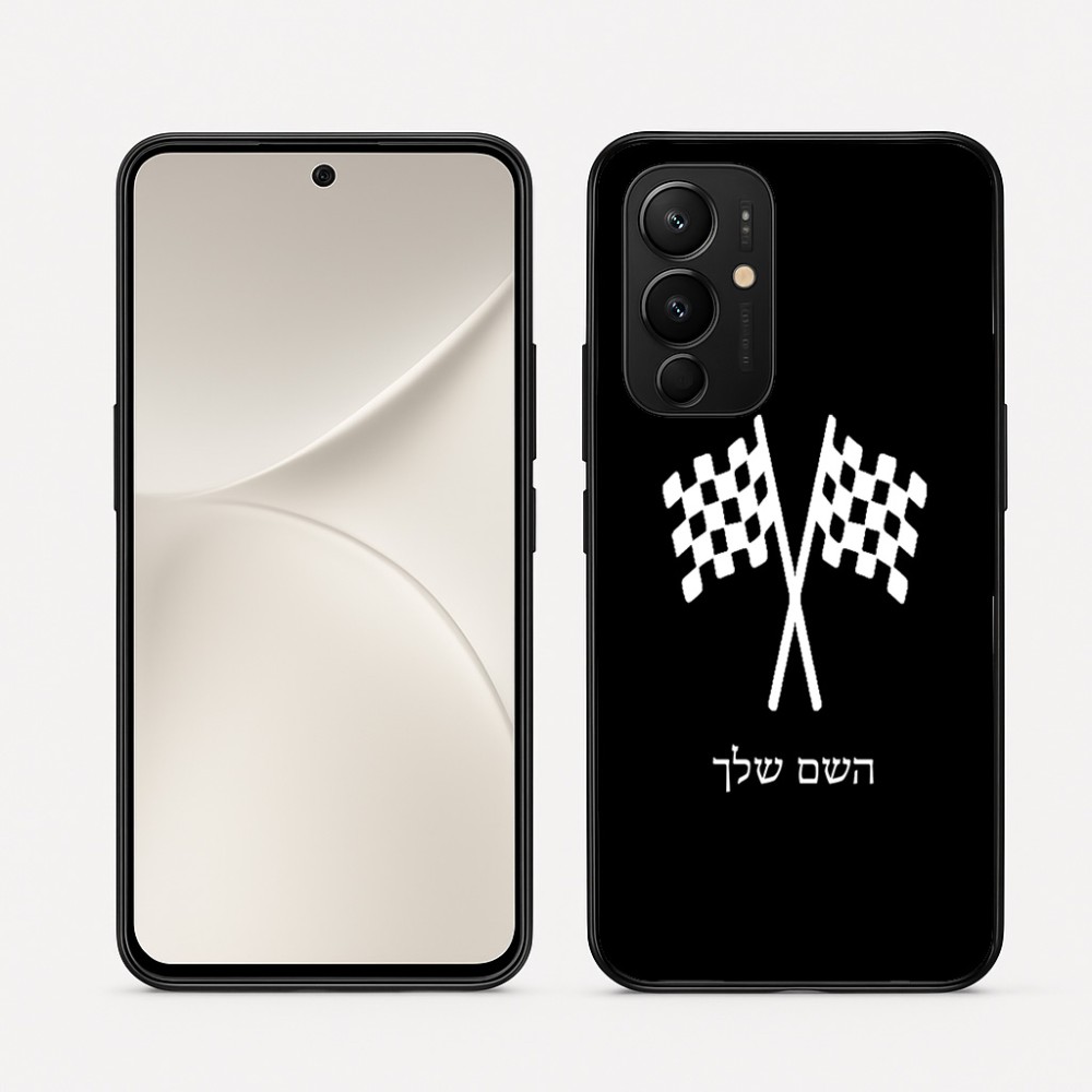 כיסוי בעיצוב אישי עם השם שלך לדגם - Realme 16 Pro 5G בעיצוב דגל המירוץ