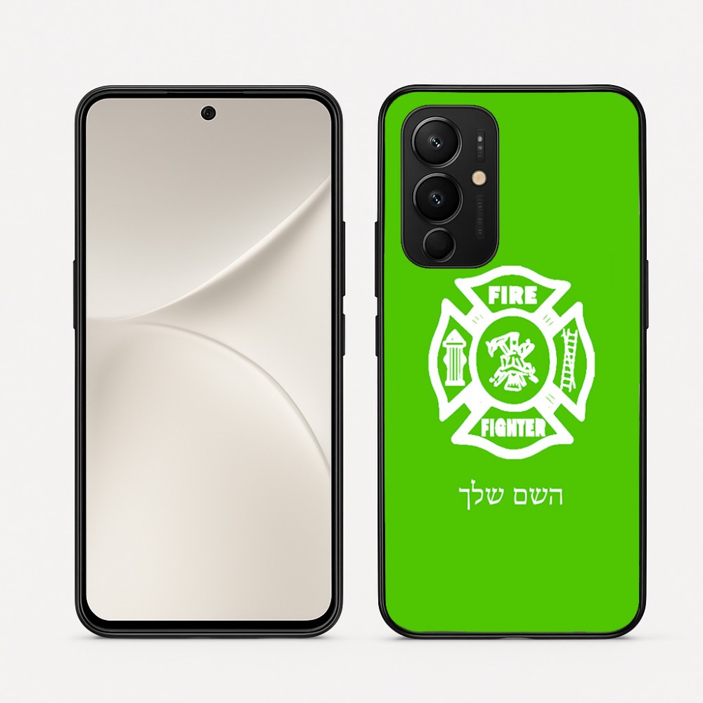 כיסוי בעיצוב אישי עם השם שלך לדגם - Realme 16 Pro 5G בעיצוב כבאי - תגית