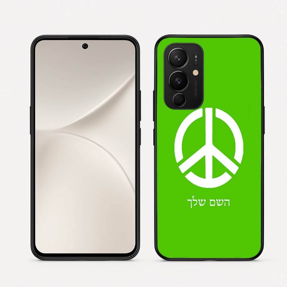 כיסוי בעיצוב אישי עם השם שלך לדגם - Realme 16 Pro 5G בעיצוב סמל השלום