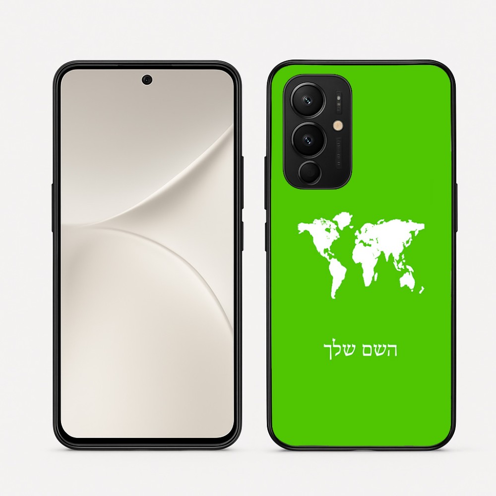 כיסוי בעיצוב אישי עם השם שלך לדגם - Realme 16 Pro 5G בעיצוב מפת העולם