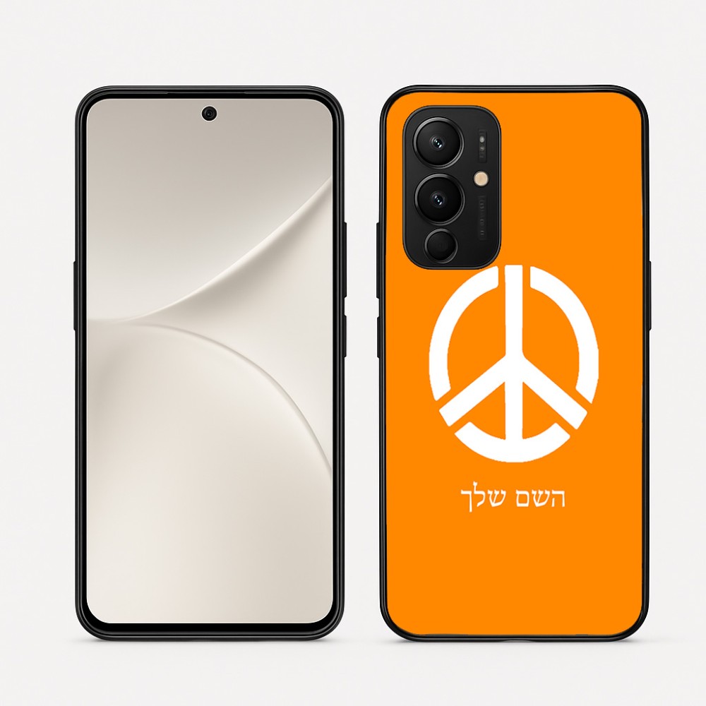כיסוי בעיצוב אישי עם השם שלך לדגם - Realme 16 Pro 5G בעיצוב סמל השלום