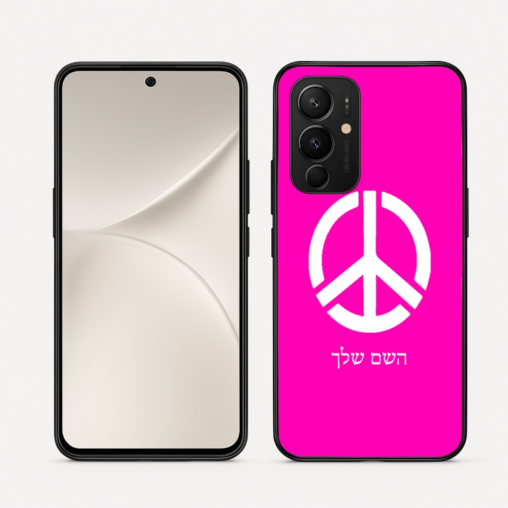 כיסוי בעיצוב אישי עם השם שלך לדגם - Realme 16 Pro 5G בעיצוב סמל השלום