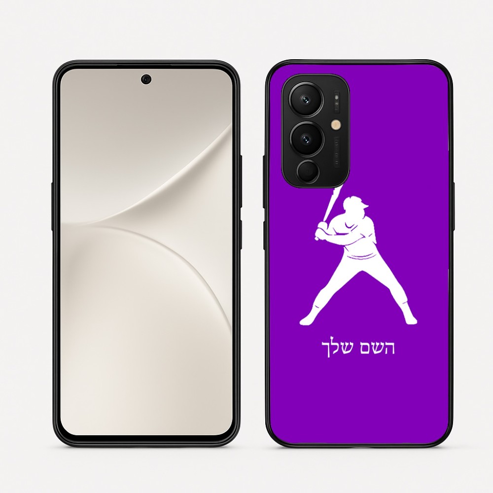 כיסוי בעיצוב אישי עם השם שלך לדגם - Realme 16 Pro 5G בעיצוב שחקן בייסבול