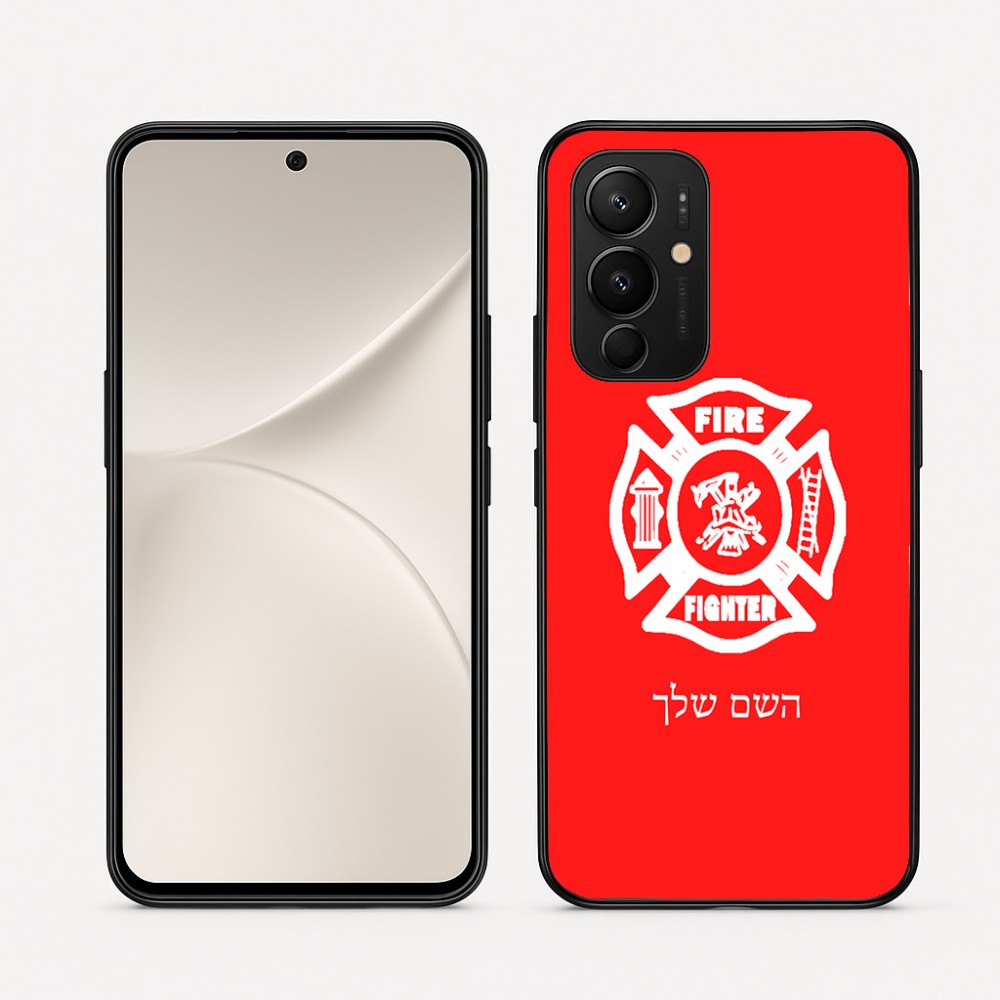 כיסוי בעיצוב אישי עם השם שלך לדגם - Realme 16 Pro 5G בעיצוב כבאי - תגית