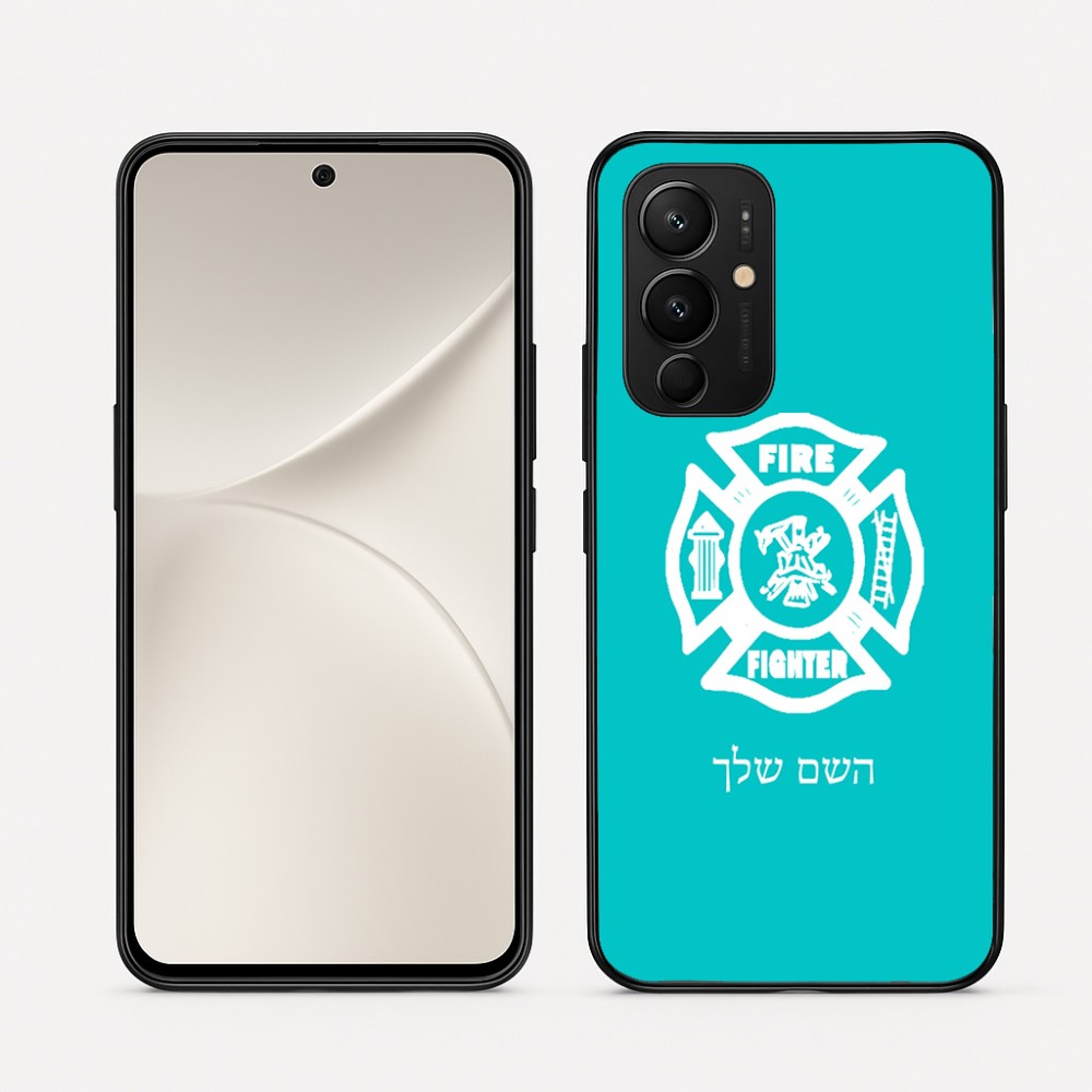 כיסוי בעיצוב אישי עם השם שלך לדגם - Realme 16 Pro 5G בעיצוב כבאי - תגית