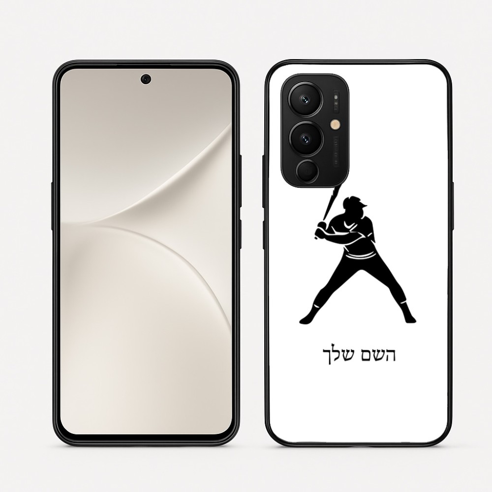 כיסוי בעיצוב אישי עם השם שלך לדגם - Realme 16 Pro 5G בעיצוב שחקן בייסבול