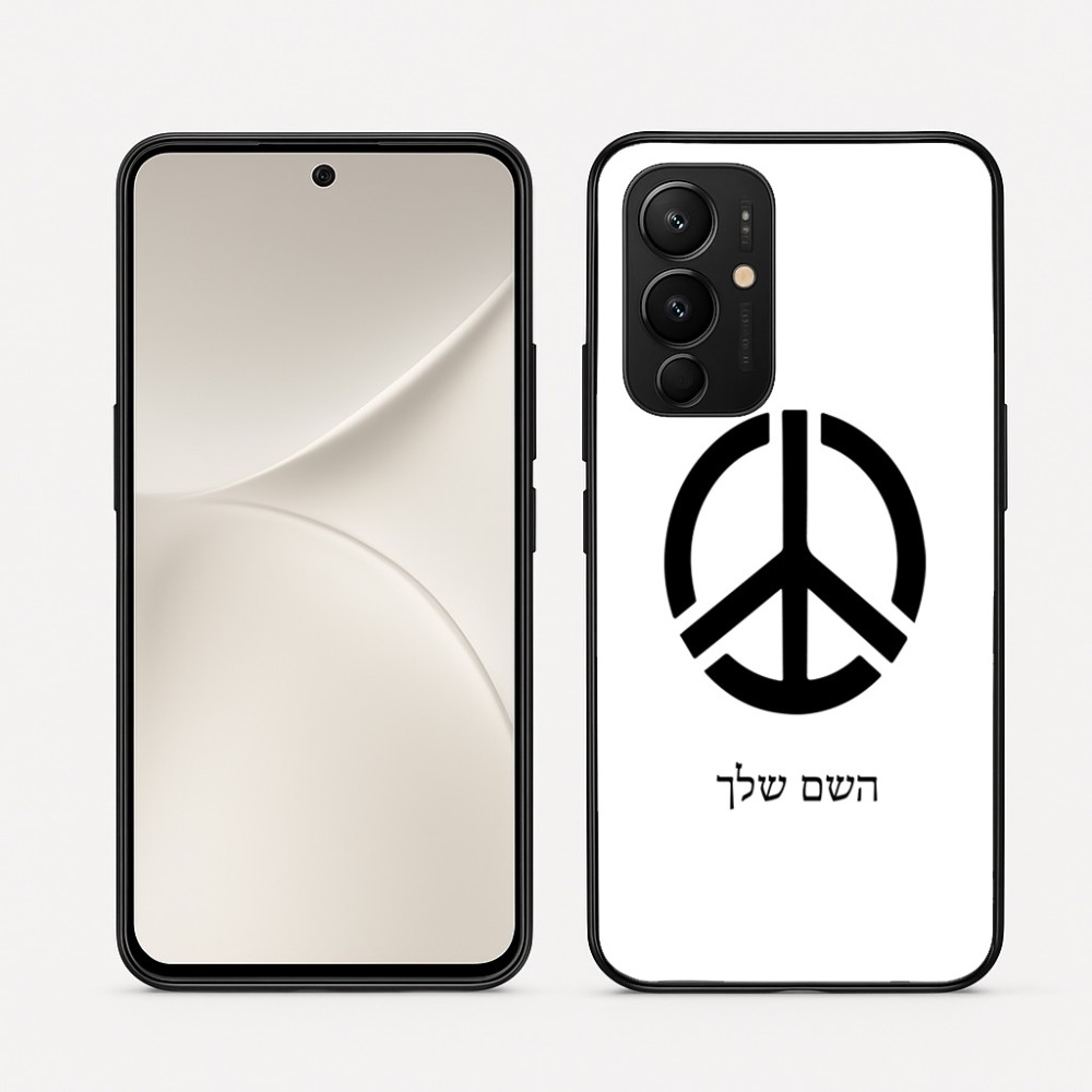כיסוי בעיצוב אישי עם השם שלך לדגם - Realme 16 Pro 5G בעיצוב סמל השלום