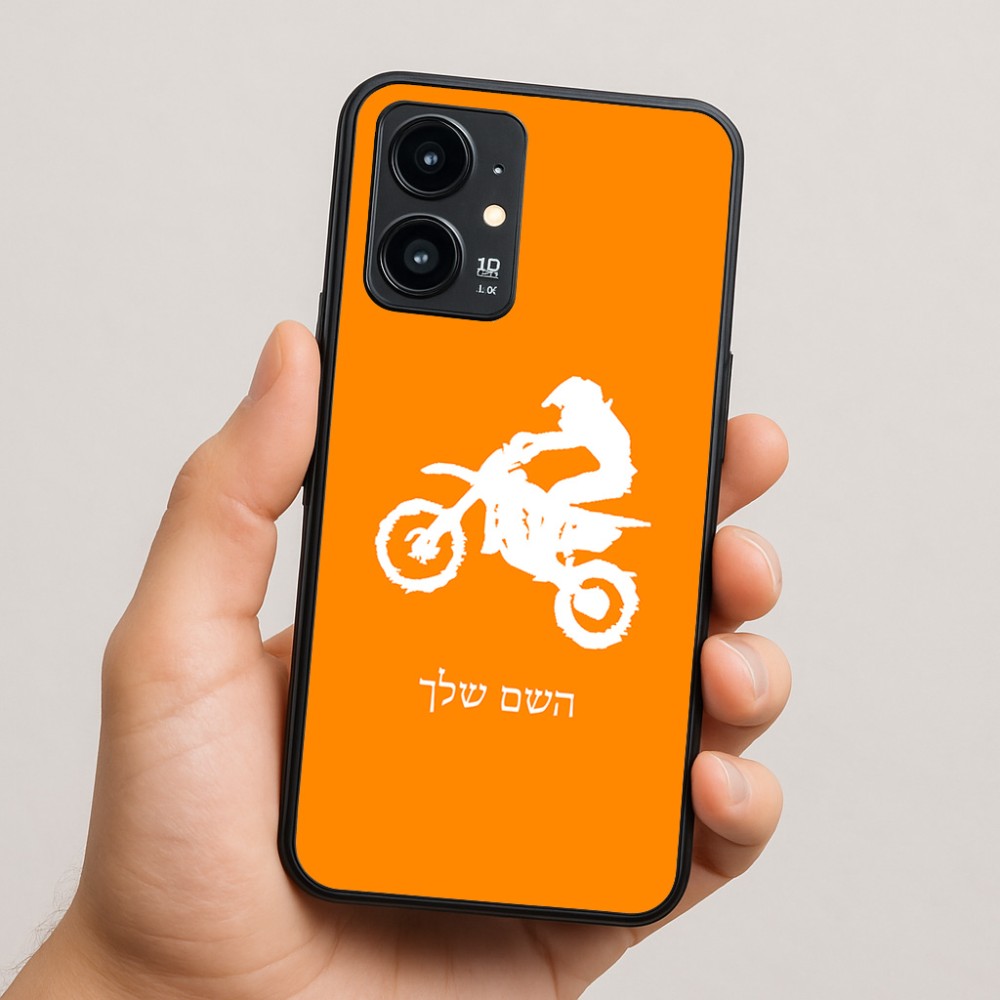 כיסוי בעיצוב אישי עם השם שלך לדגם - Realme 16 Pro 5G בעיצוב מוטוקרוס