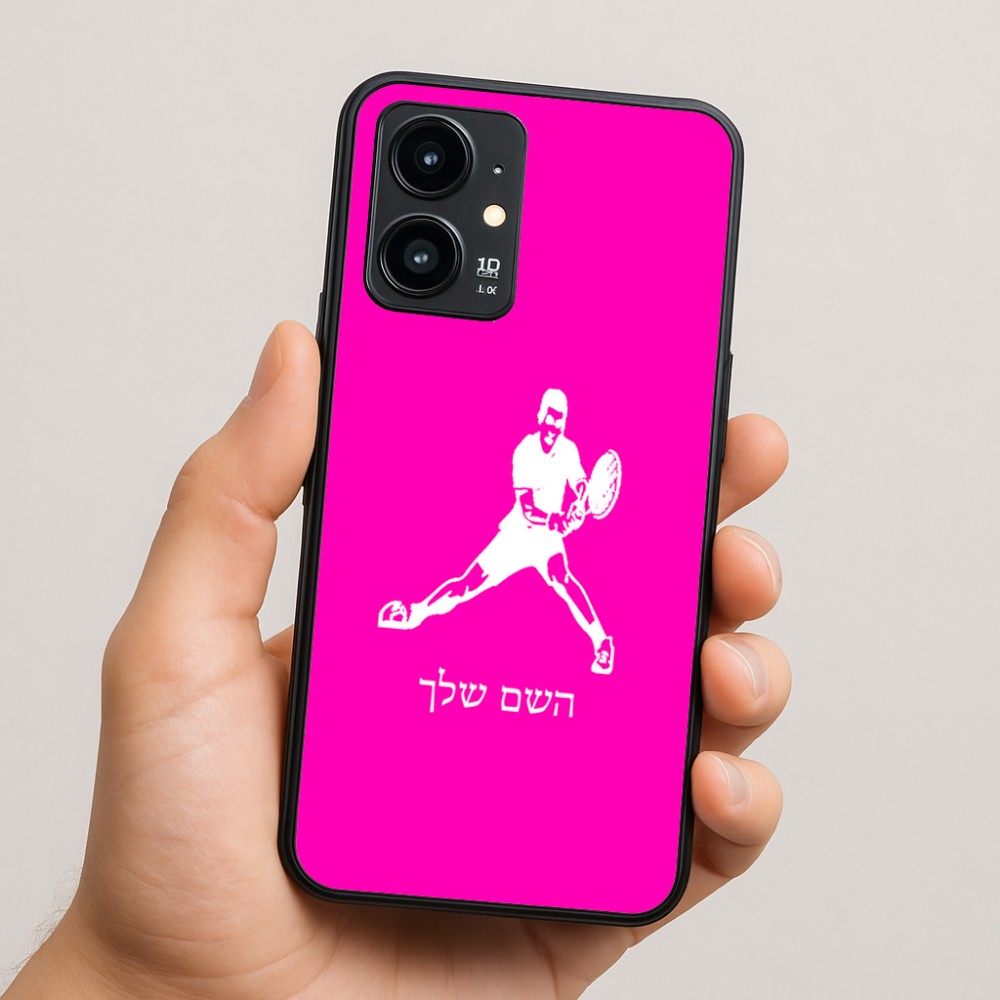 כיסוי בעיצוב אישי עם השם שלך לדגם - Realme 16 Pro 5G בעיצוב שחקן טניס