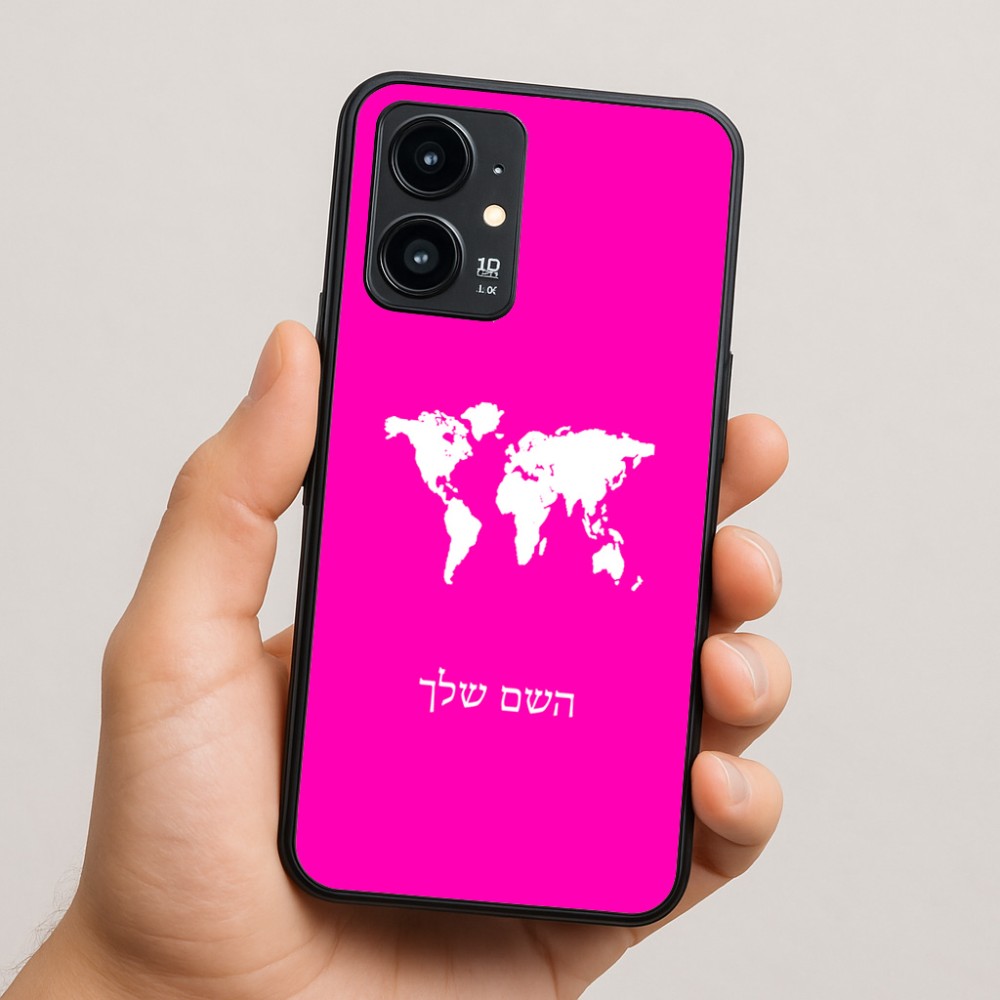 כיסוי בעיצוב אישי עם השם שלך לדגם - Realme 16 Pro 5G בעיצוב מפת העולם