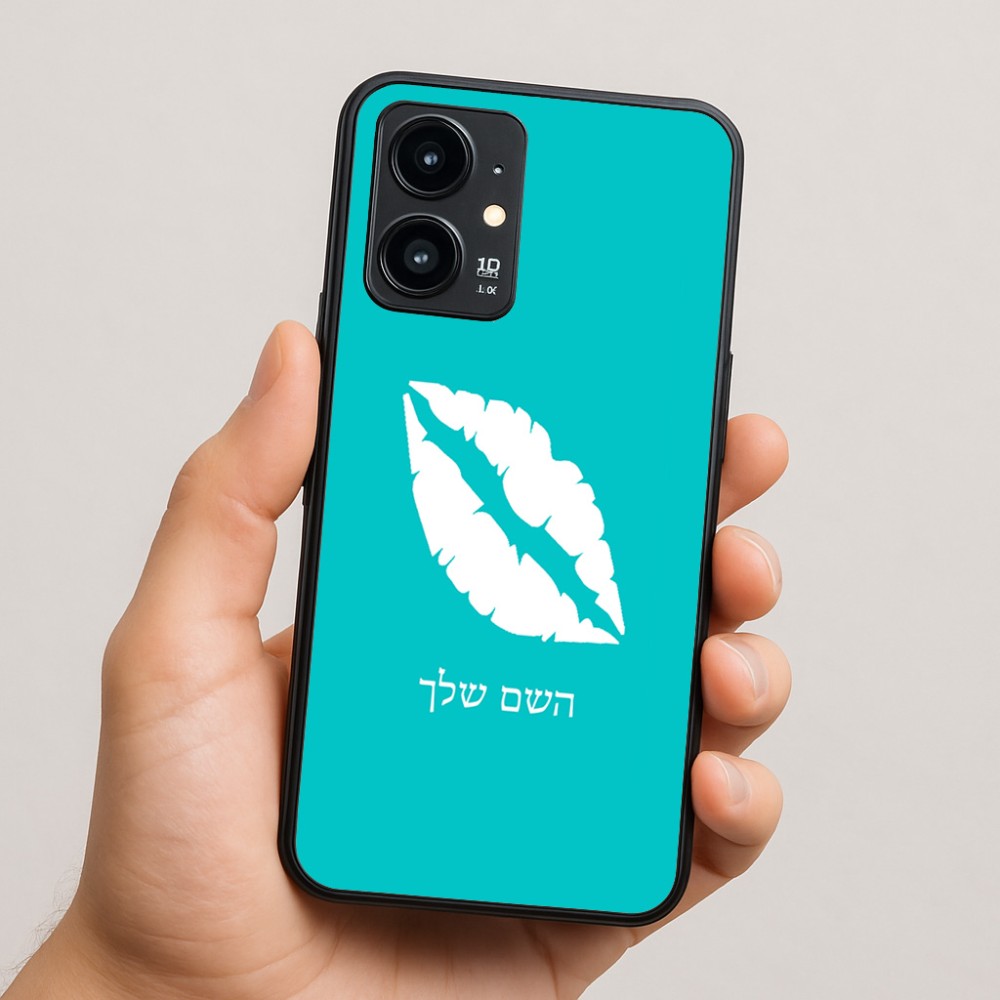 כיסוי בעיצוב אישי עם השם שלך לדגם - Realme 16 Pro 5G בעיצוב שפתיים - נשיקה