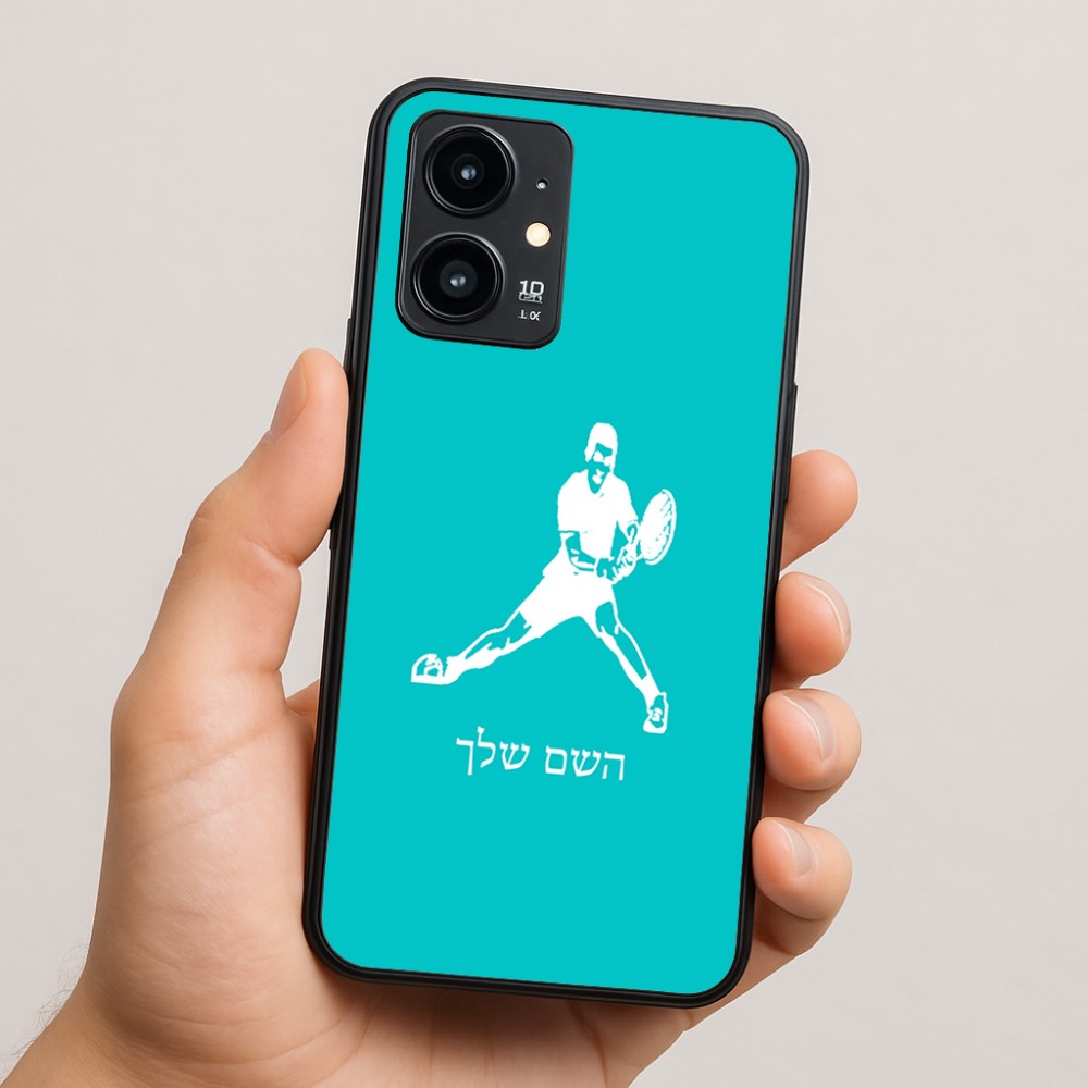 כיסוי בעיצוב אישי עם השם שלך לדגם - Realme 16 Pro 5G בעיצוב שחקן טניס
