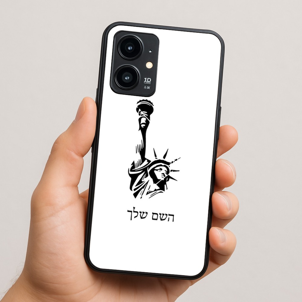 כיסוי בעיצוב אישי עם השם שלך לדגם - Realme 16 Pro 5G בעיצוב פסל החירות