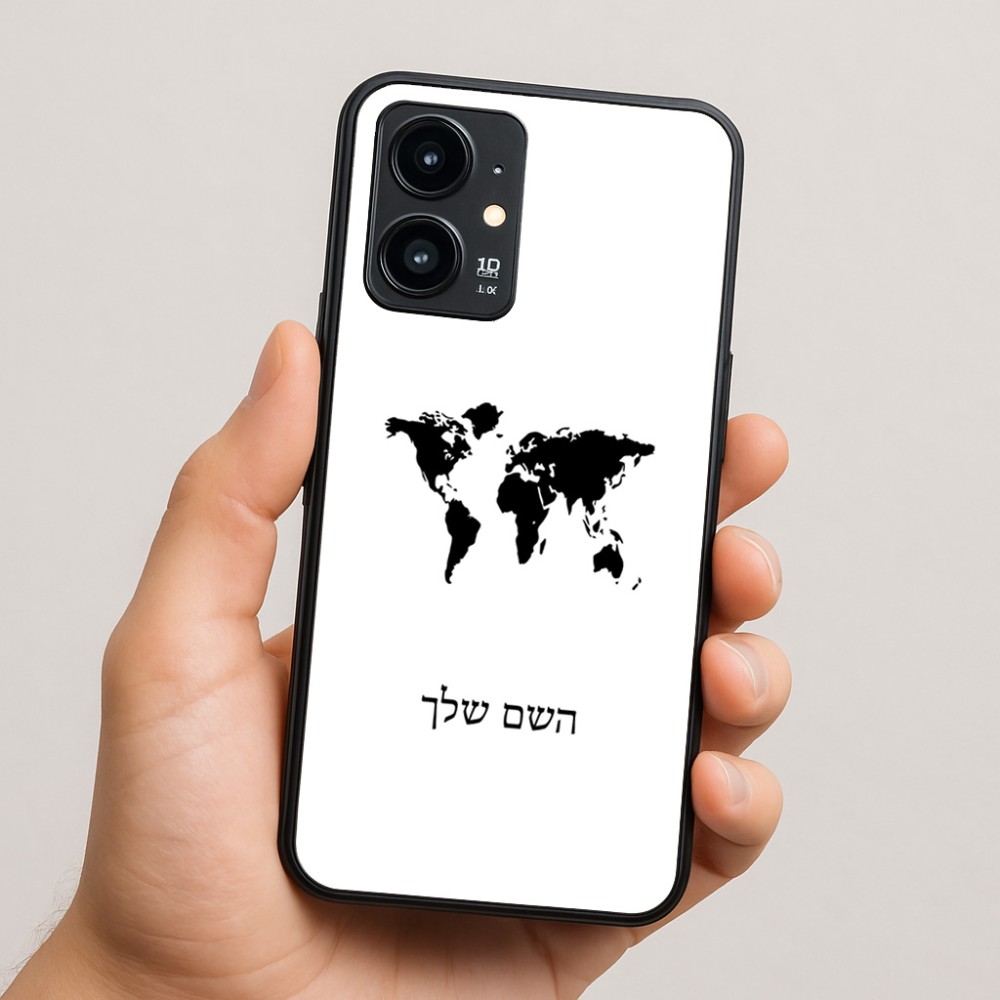 כיסוי בעיצוב אישי עם השם שלך לדגם - Realme 16 Pro 5G בעיצוב מפת העולם