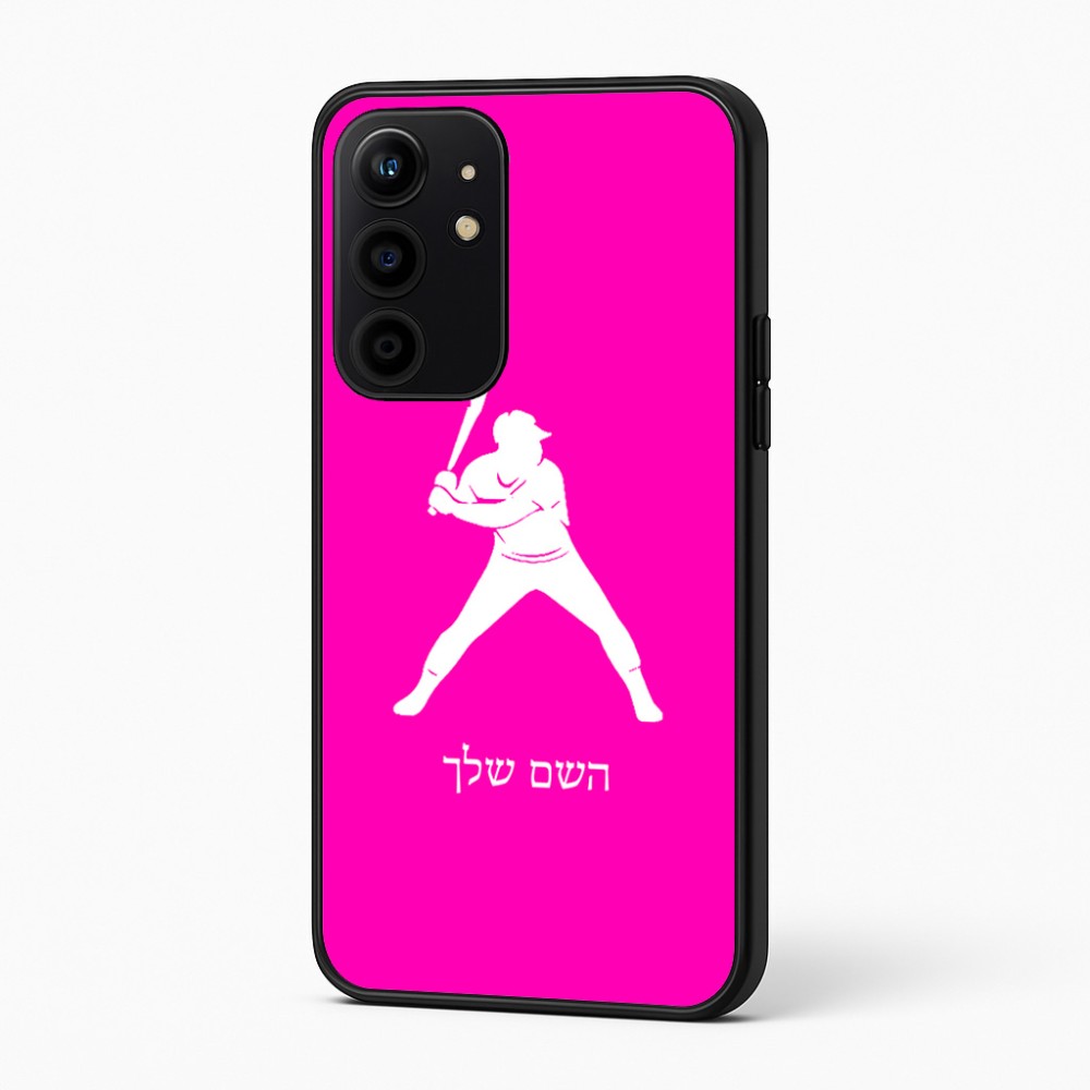 כיסוי בעיצוב אישי עם השם שלך לדגם - Realme 16 Pro+ 5G בעיצוב שחקן בייסבול