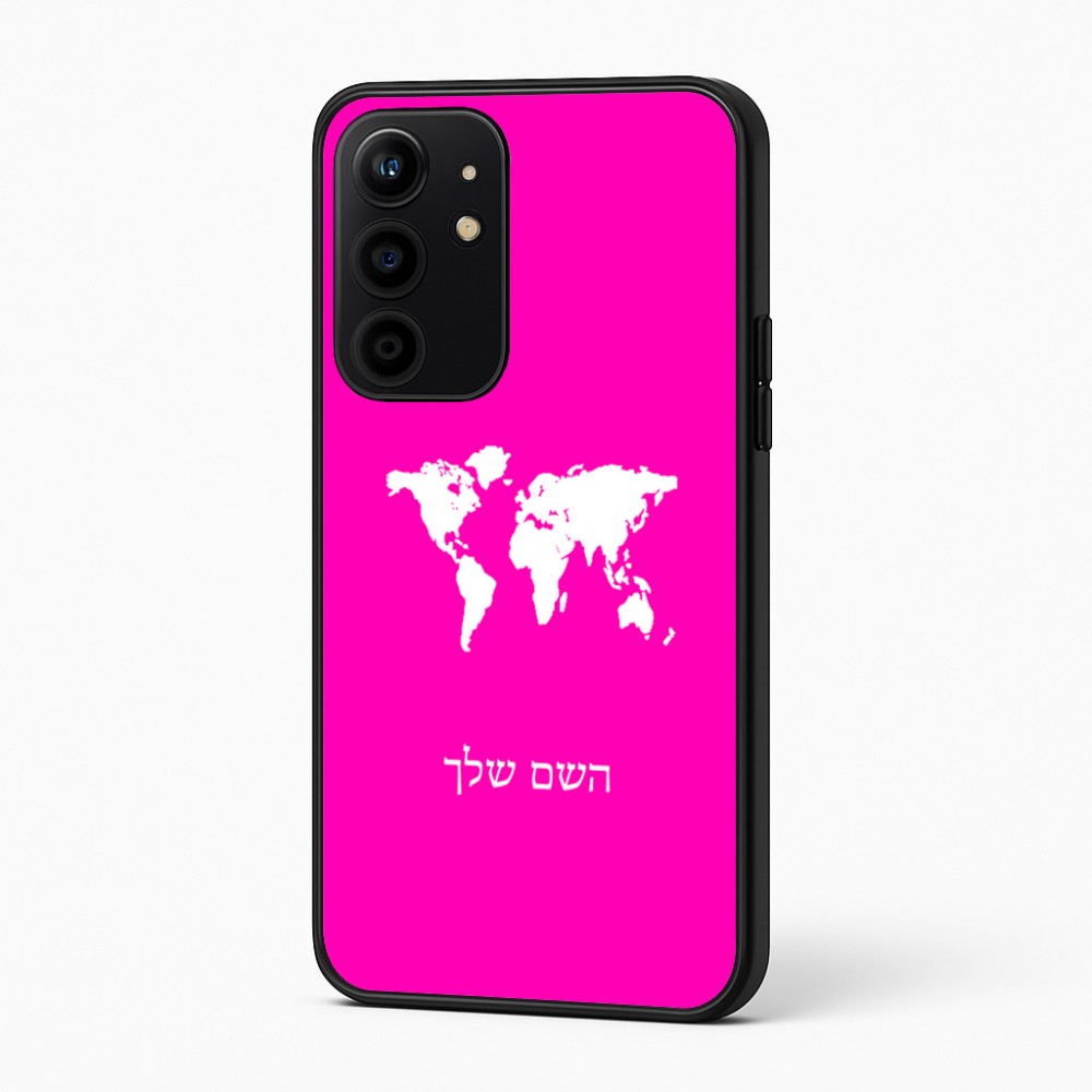 כיסוי בעיצוב אישי עם השם שלך לדגם - Realme 16 Pro+ 5G בעיצוב מפת העולם