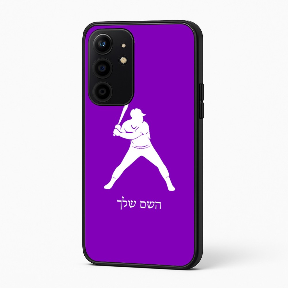 כיסוי בעיצוב אישי עם השם שלך לדגם - Realme 16 Pro+ 5G בעיצוב שחקן בייסבול
