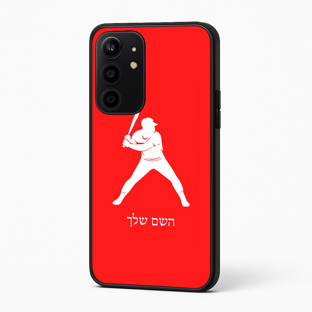 כיסוי בעיצוב אישי עם השם שלך לדגם - Realme 16 Pro+ 5G בעיצוב שחקן בייסבול