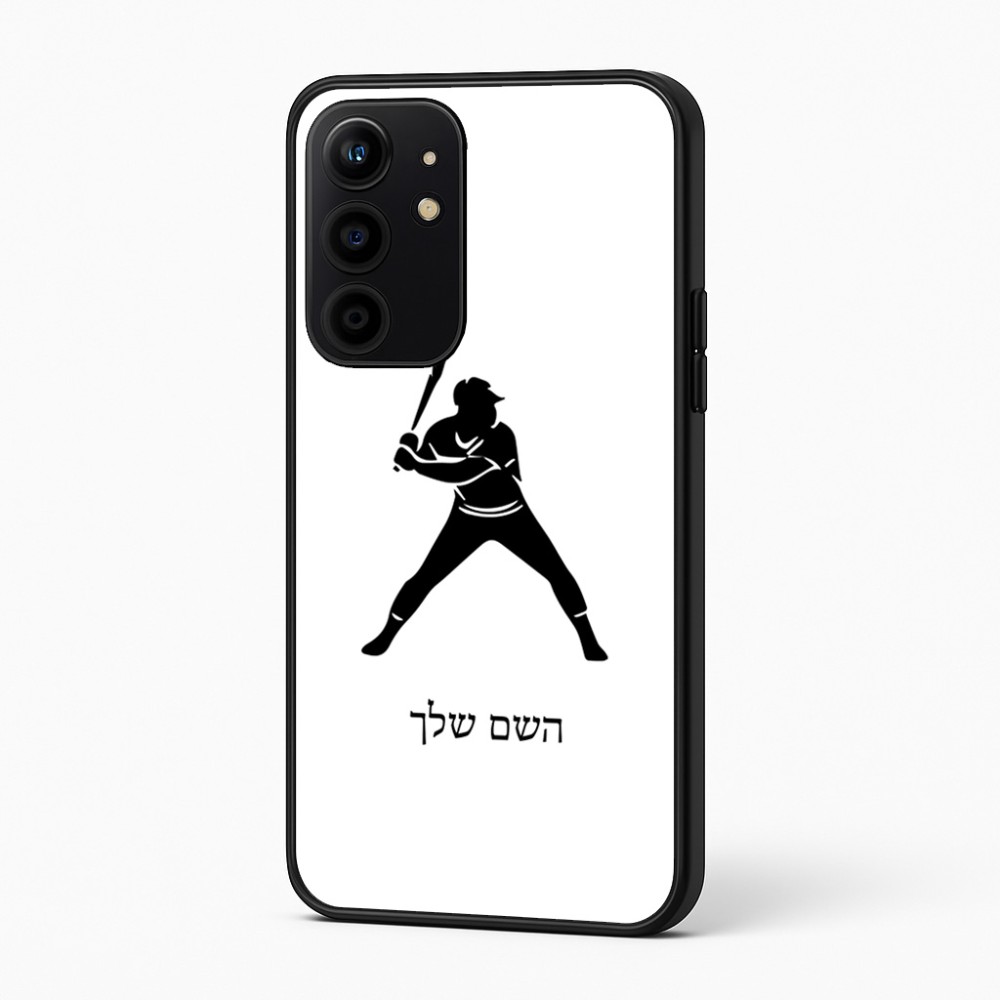 כיסוי בעיצוב אישי עם השם שלך לדגם - Realme 16 Pro+ 5G בעיצוב שחקן בייסבול