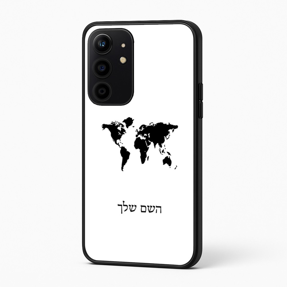 כיסוי בעיצוב אישי עם השם שלך לדגם - Realme 16 Pro+ 5G בעיצוב מפת העולם