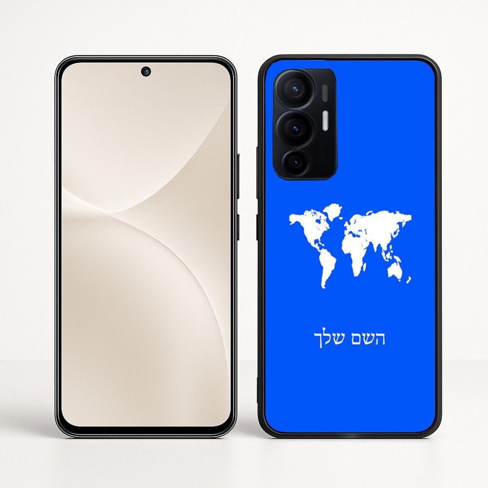 כיסוי בעיצוב אישי עם השם שלך לדגם - Realme 16 Pro+ 5G בעיצוב מפת העולם