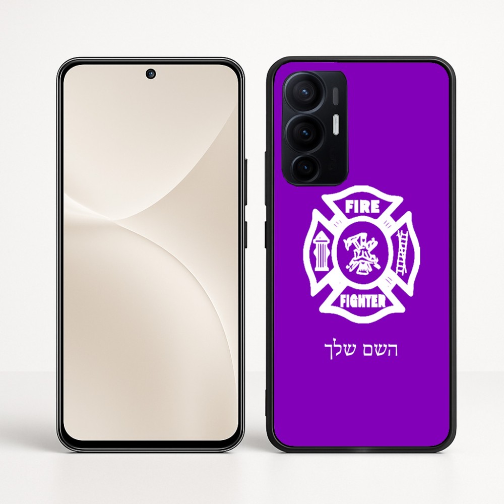 כיסוי בעיצוב אישי עם השם שלך לדגם - Realme 16 Pro+ 5G בעיצוב כבאי - תגית