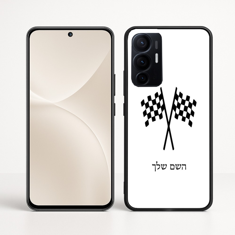 כיסוי בעיצוב אישי עם השם שלך לדגם - Realme 16 Pro+ 5G בעיצוב דגל המירוץ