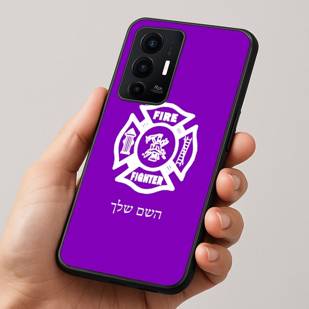 כיסוי בעיצוב אישי עם השם שלך לדגם - Realme GT 8 Pro 5G בעיצוב כבאי - תגית