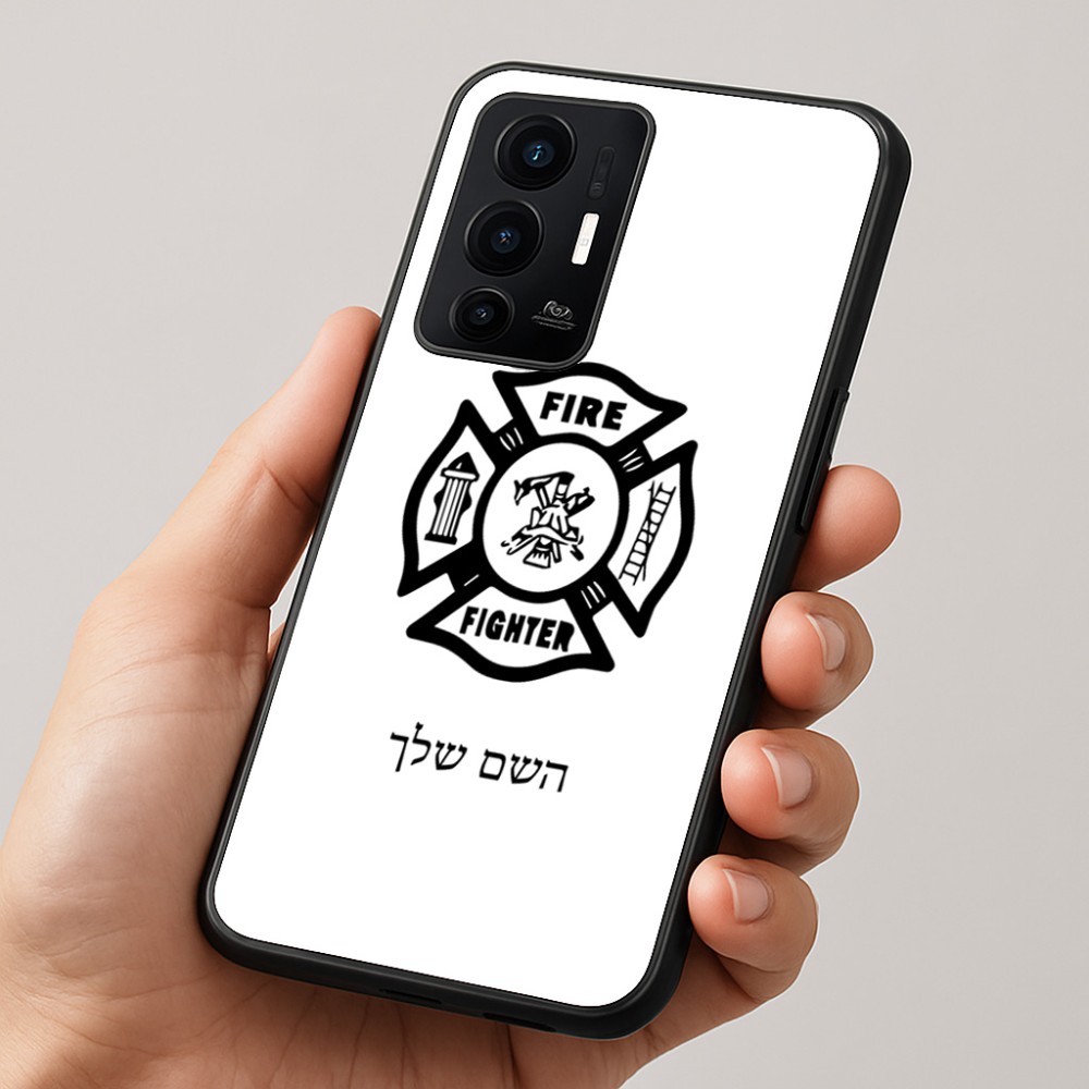כיסוי בעיצוב אישי עם השם שלך לדגם - Realme GT 8 Pro 5G בעיצוב כבאי - תגית