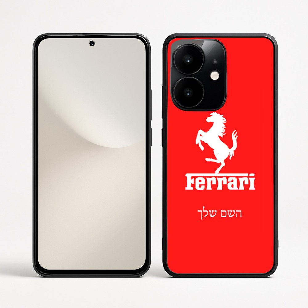 כיסוי בעיצוב אישי עם השם שלך לדגם - Realme Narzo 70 Pro 5G בעיצוב פרארי