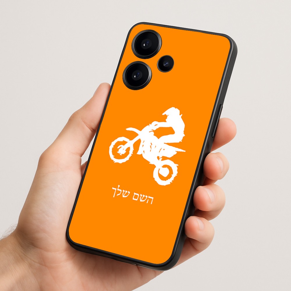 כיסוי בעיצוב אישי עם השם שלך לדגם - Realme Narzo 70 Pro 5G בעיצוב מוטוקרוס