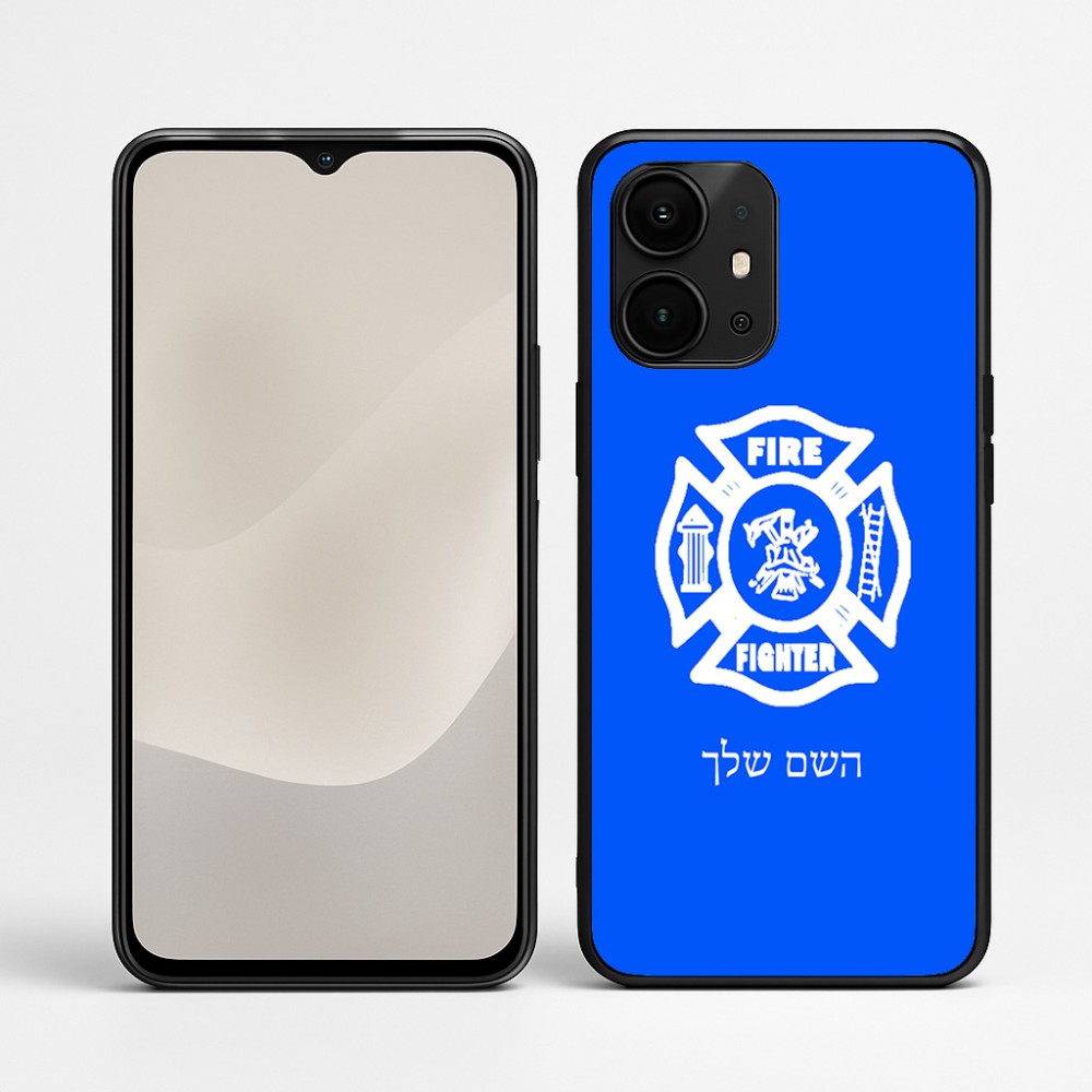 כיסוי בעיצוב אישי עם השם שלך לדגם - Realme P4 Power 5G בעיצוב כבאי - תגית