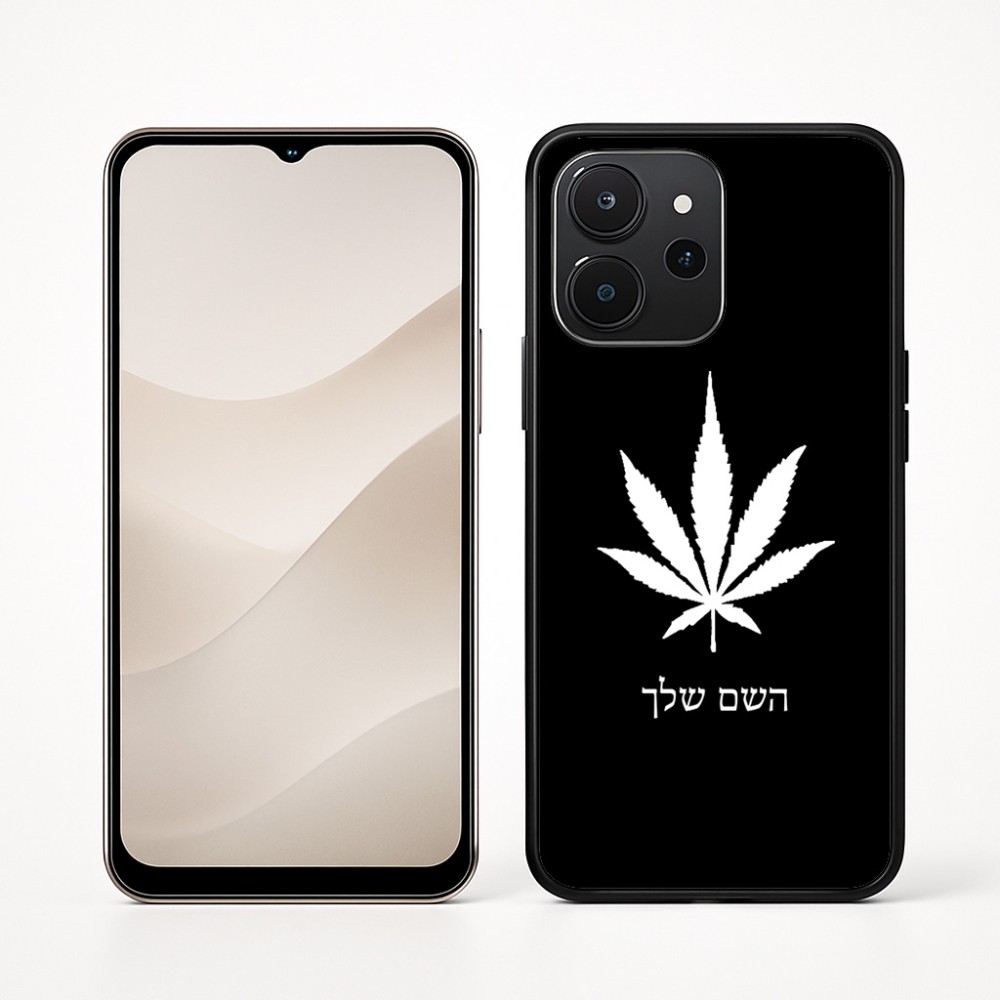 כיסוי בעיצוב אישי עם השם שלך לדגם - Realme P4x 5G בעיצוב עלה מריחואנה - גראס