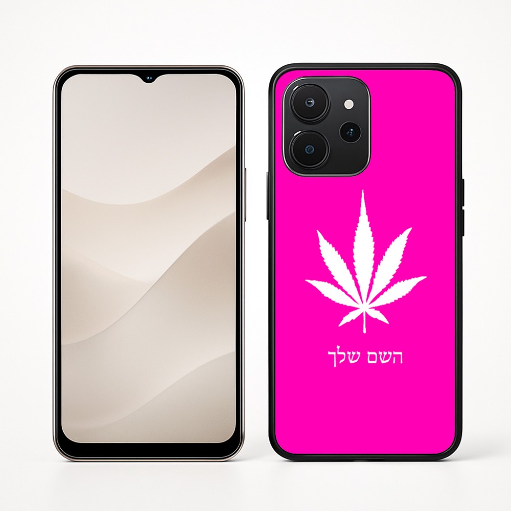 כיסוי בעיצוב אישי עם השם שלך לדגם - Realme P4x 5G בעיצוב עלה מריחואנה - גראס