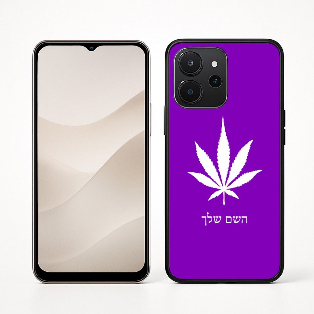 כיסוי בעיצוב אישי עם השם שלך לדגם - Realme P4x 5G בעיצוב עלה מריחואנה - גראס