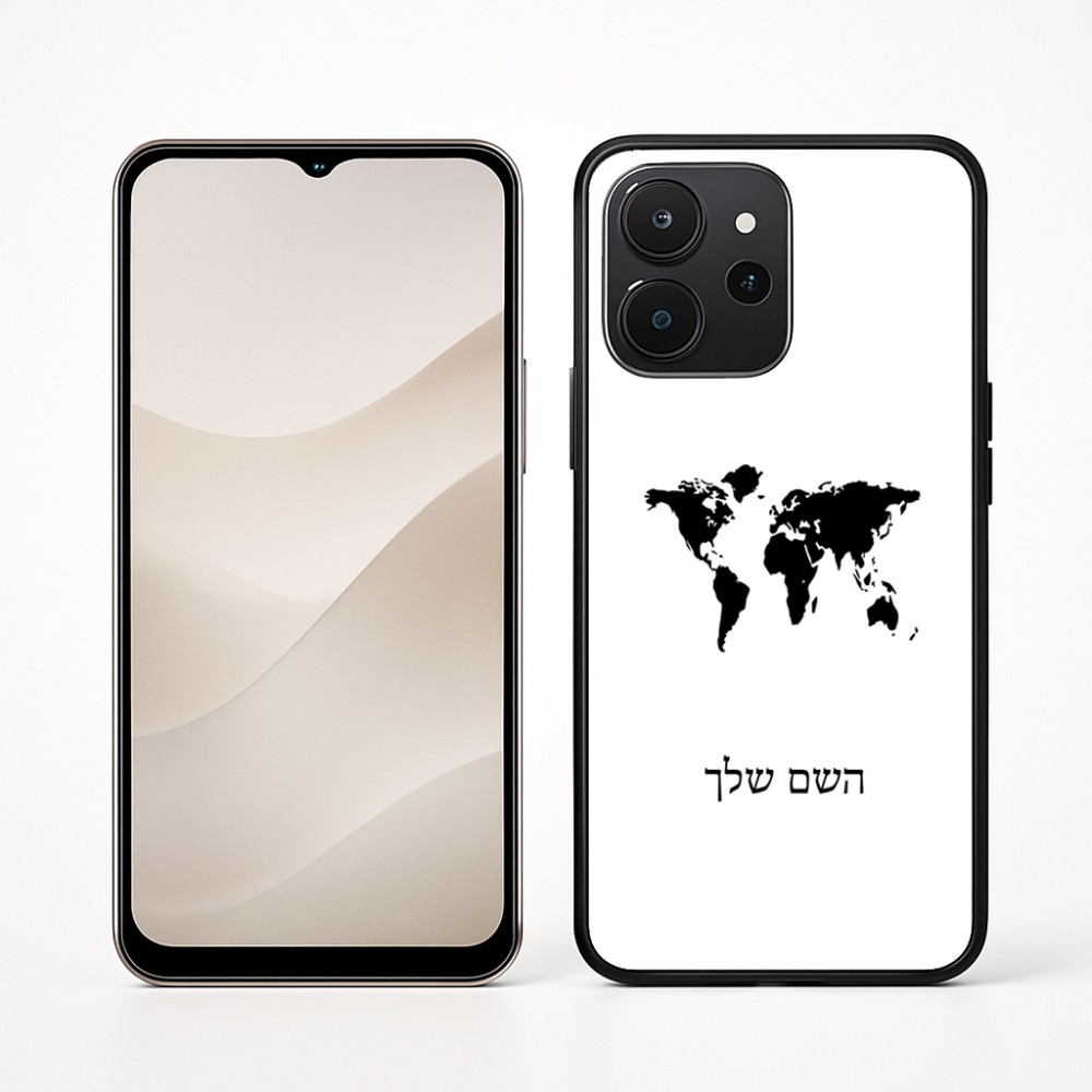 כיסוי בעיצוב אישי עם השם שלך לדגם - Realme P4x 5G בעיצוב מפת העולם
