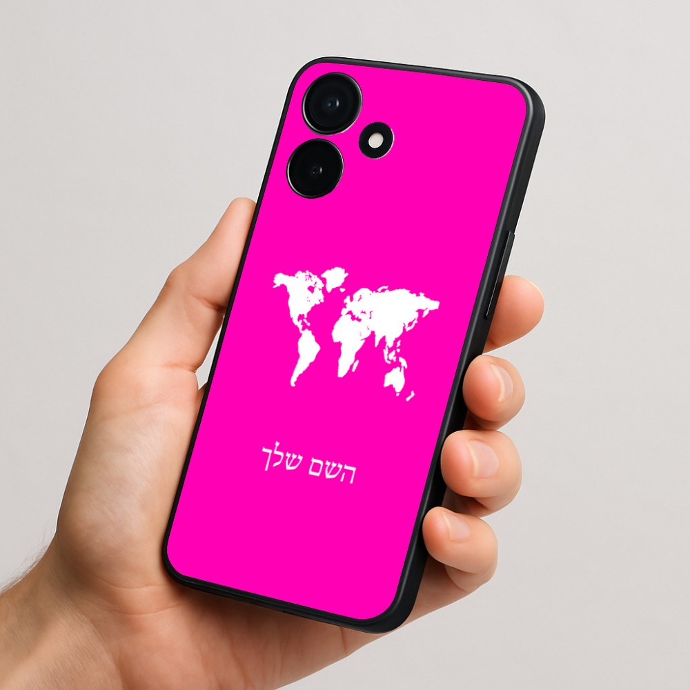 כיסוי בעיצוב אישי עם השם שלך לדגם - Realme P4x 5G בעיצוב מפת העולם