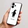 כיסוי בעיצוב אישי עם השם שלך לדגם - Realme P4x 5G בעיצוב פינגווין