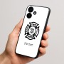 כיסוי בעיצוב אישי עם השם שלך לדגם - Realme P4x 5G בעיצוב כבאי - תגית