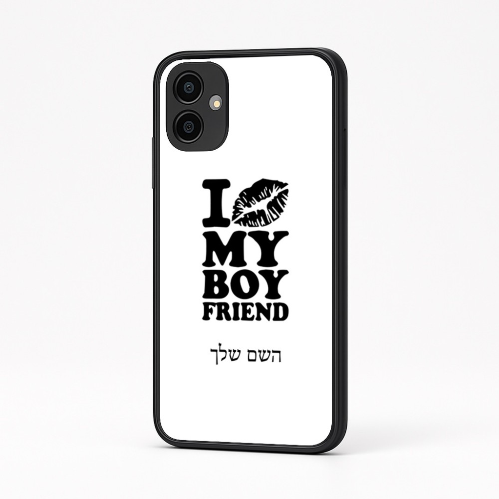כיסוי בעיצוב אישי עם השם שלך לדגם - Samsung Galaxy A04 בעיצוב נשקי את חבר שלי