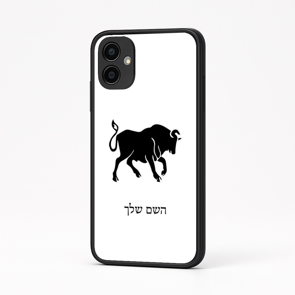 כיסוי בעיצוב אישי עם השם שלך לדגם - Samsung Galaxy A04 בעיצוב מזלות - שור