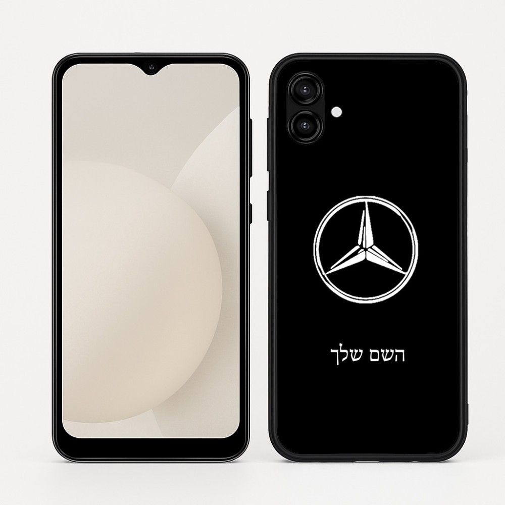 כיסוי בעיצוב אישי עם השם שלך לדגם - Samsung Galaxy A04 בעיצוב מרצדס-בנץ