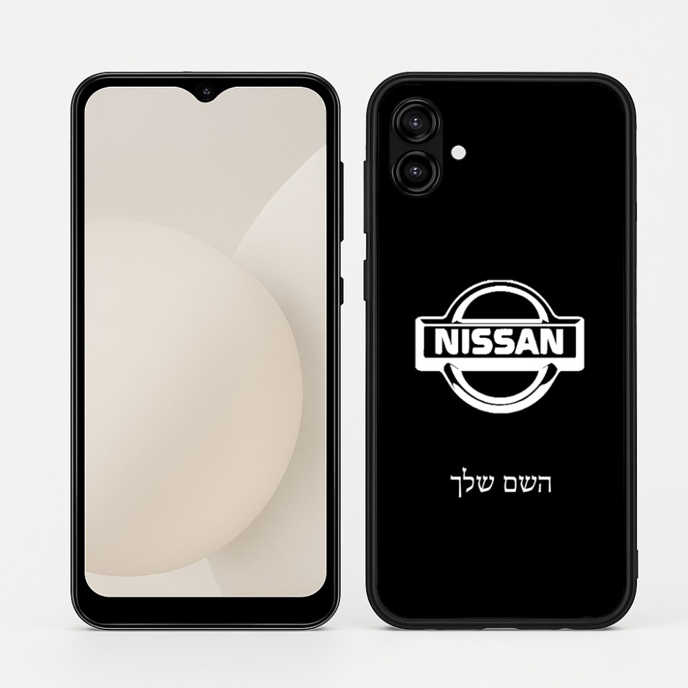 כיסוי בעיצוב אישי עם השם שלך לדגם - Samsung Galaxy A04 בעיצוב ניסאן